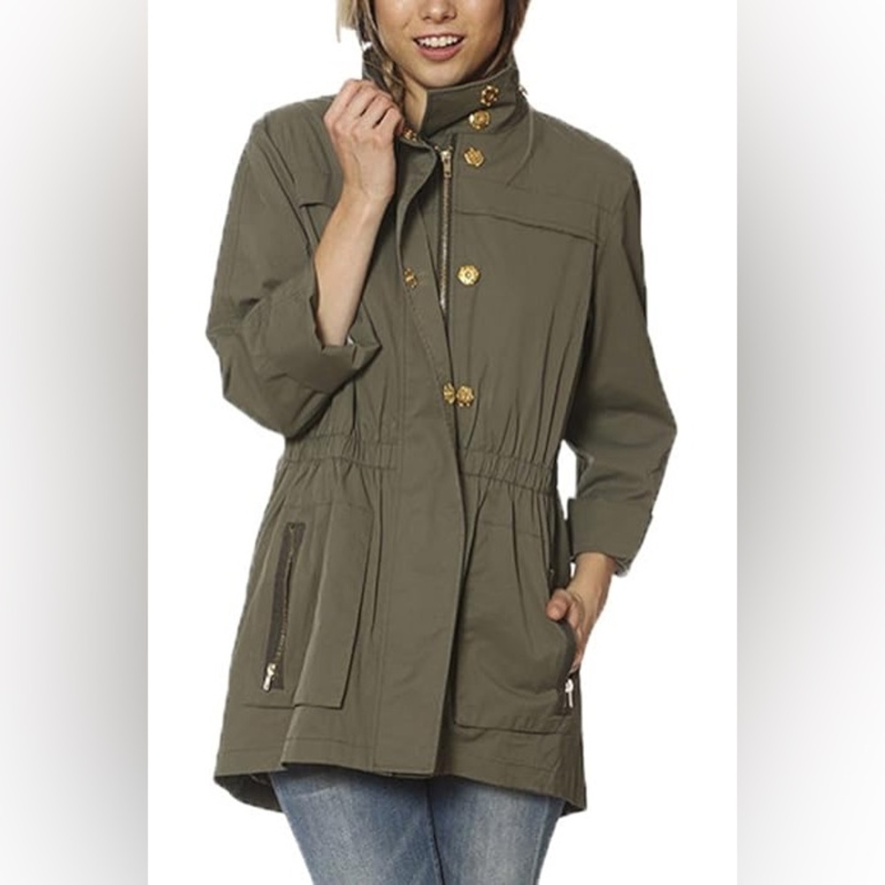 JNY‎ Jones New York Green Jacket Utility Hooded Women’s Large